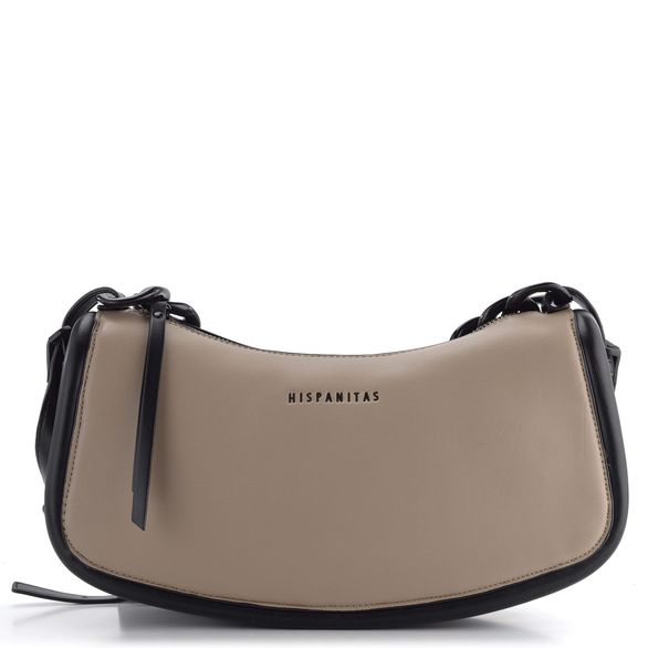 Hispanitas crossbody kabelka s řetízkovým uchem Taupe/Black BI232936