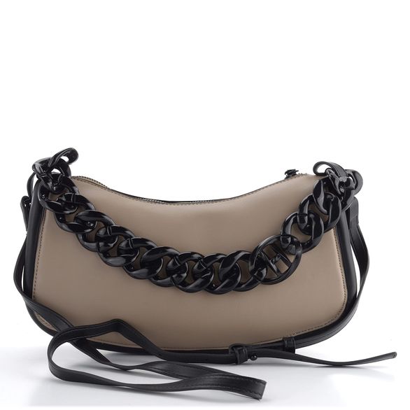 Hispanitas crossbody kabelka s řetízkovým uchem Taupe/Black BI232936