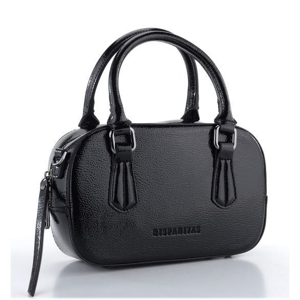 Hispanitas lakovaná crossbody kabelka Black BI243538