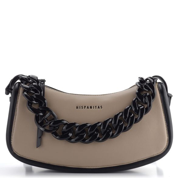 Hispanitas crossbody kabelka s řetízkovým uchem Taupe/Black BI232936